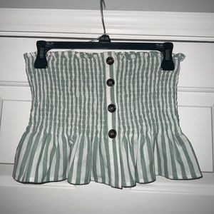 By Together Seafoam Green Tube Top with Brown Buttons - S